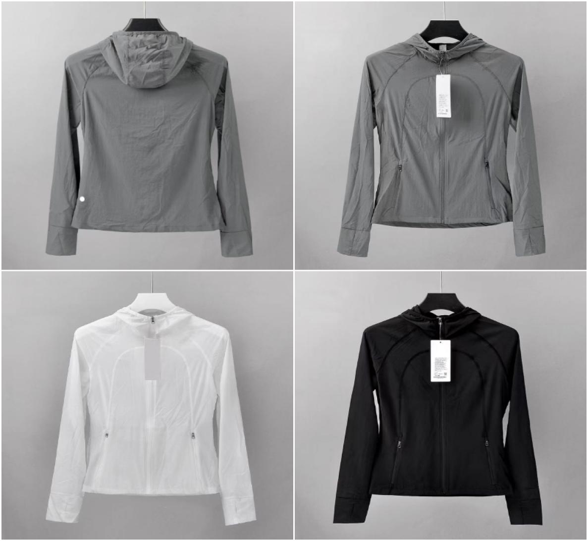 

LL1131 Womens Exercise Fitness Wear Yoga Outfit Running Jackets Outdoor Apparel Casual Adult Sportswear Long Sleeve SunProtectiv5548679, Grey