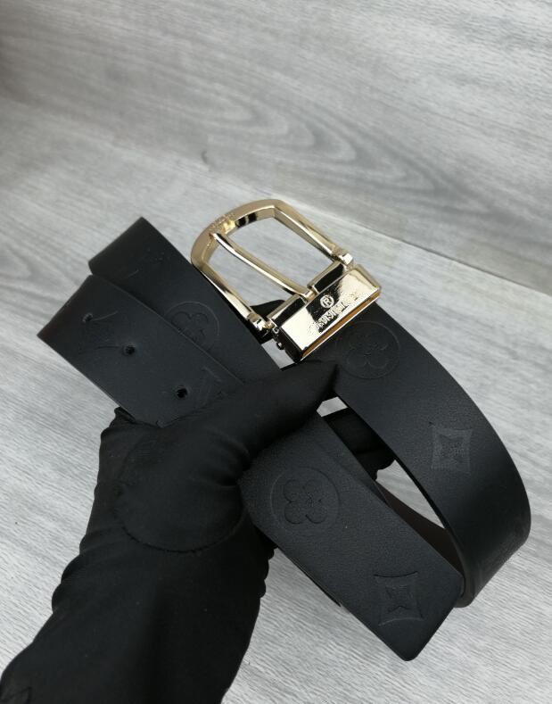 

Men Design Belts Classic fashion luxury casual letter smooth buckle womens mens leather belt width 3.8cm with box, Black
