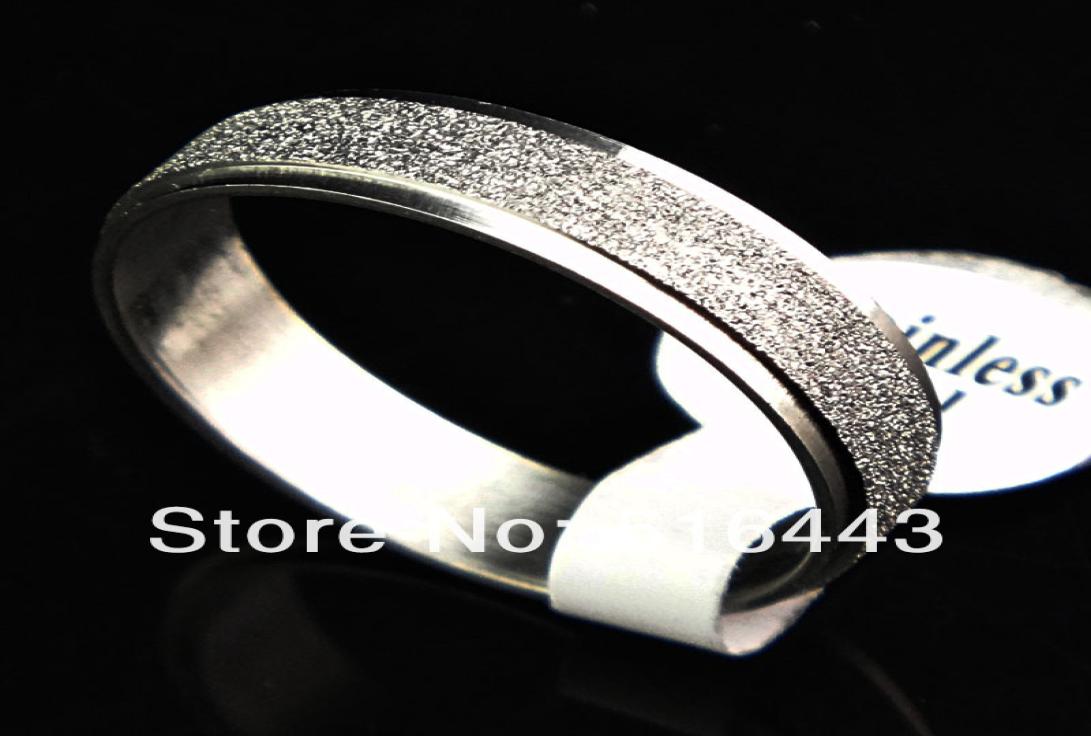 

Charms Party Jewelry 10pcs 6M Silver Frosted Stainless Steel Fashion Women Mens Rings Whole Jewelry Lots A9111520263