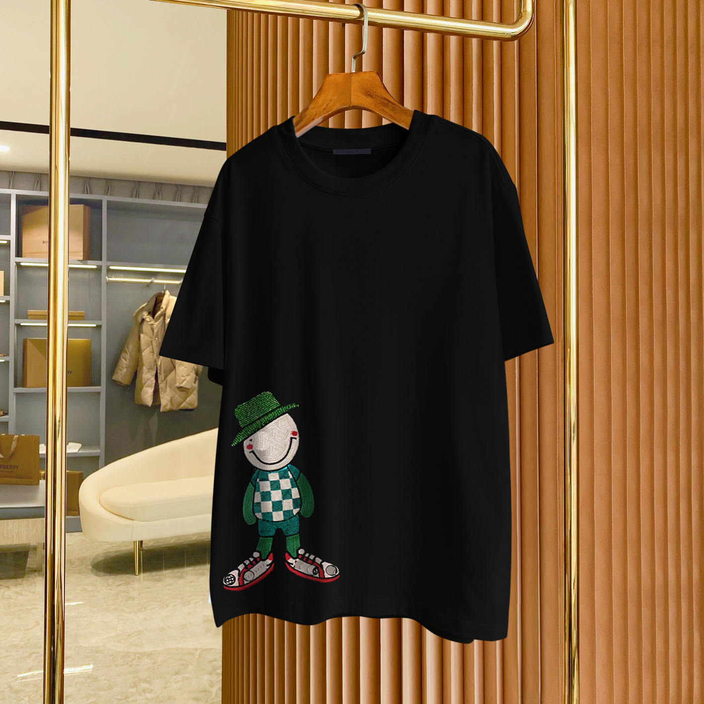 

Men's Plus Tees & Polos Round neck embroidered and printed polar style summer wear with street pure cotton 11dd1