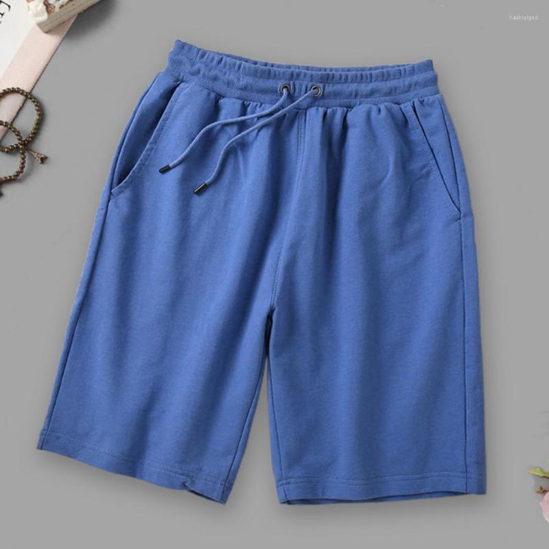 

Men's Shorts Summer Men Sports Cotton Soft Drawstring Waist Loose Solid Color Breathable Quick Dry Casual Pants, Black
