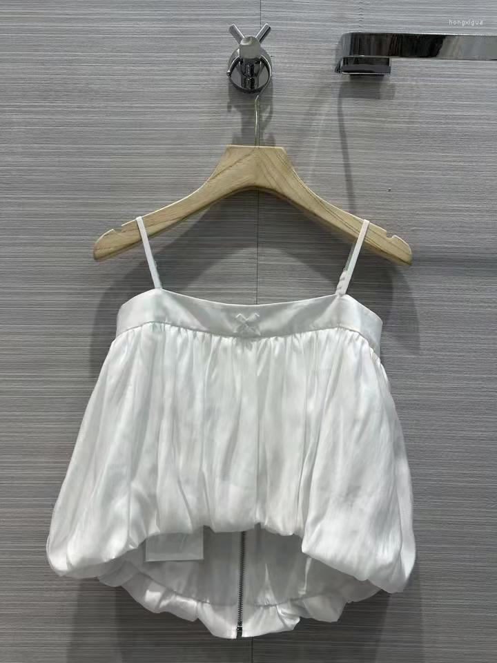 

Women' T Shirts 2023 Fashion Good Quality Runway Temperament Four-sided Suspender Bulb Small Top, Photo color