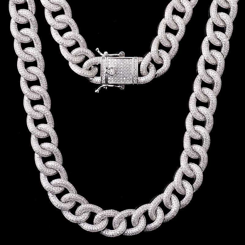 

Custom Iced Out Moissanite Choker Necklace Hip Hop Cuban Link Chain Necklace Women Wholesale Price for Her