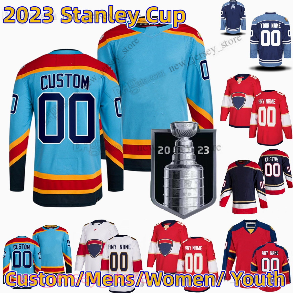 

2023 StanleyCup custom S-6XL Movie College Hockey Wears Jersey Embroidery 16 AleksanderBarkov 5 AaronEkblad 19 MatthewTkachuk SergeiBobrovsky PatricHornqvist, Women only s-xxl