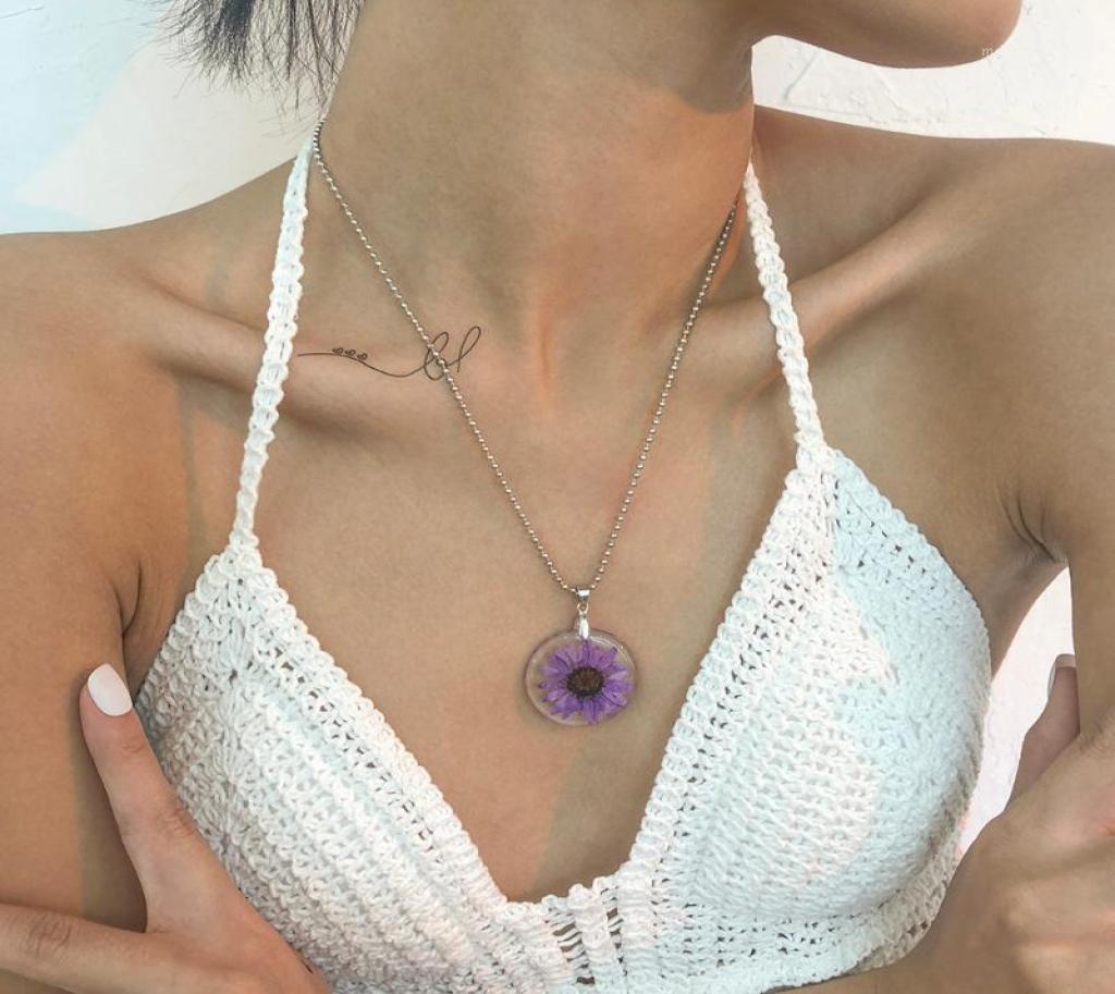 

Chains Lalynnly 2021 Trend Summer Cute Multiple Colour Resin Dried Flower Pendant Necklace For Female Girls Accessories N89509411027