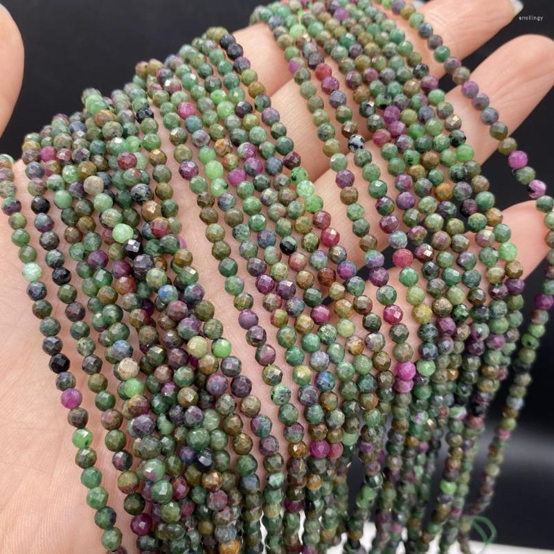 

Beads 3mm Natural Stone Faceted Epidote Small Round Zoisite Jaspers Loose Spacer 14'' For Jewelry Making DIY Bracelet Gift