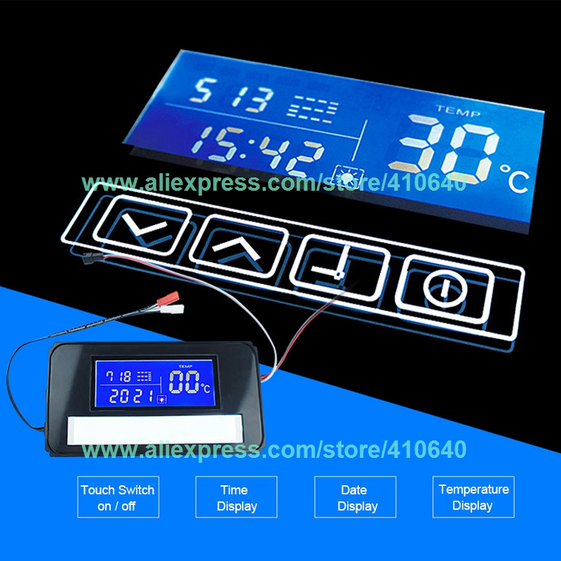 Light Mirror Switch Touch Switch with Time and Temperature Display System On Mirror for Bathroom Cabinet Cupboard Sideboard-image-463701924