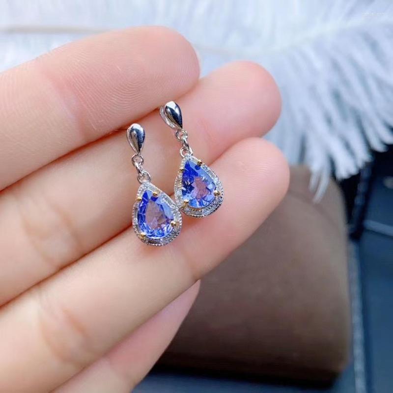 

Stud Earrings Fashion Tanzanite Earring Natural And Real 925 Sterling Silver