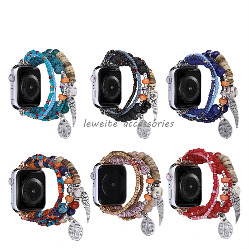 

Fashion Elastic Stretch Beads Strap Replacement for Apple Watch Ultra Band 49mm 38mm 40mm 41mm 42mm 44mm 45mm Cute Handmade Bracelet for iWatch Series 8/7/SE/6/5/4/3/2/1