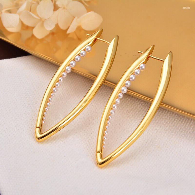 

Stud Earrings Fashion Brand Ladies Golden Water Drop Exquisite Pearl Party Birthday Casual Jewelry Accessories Gift