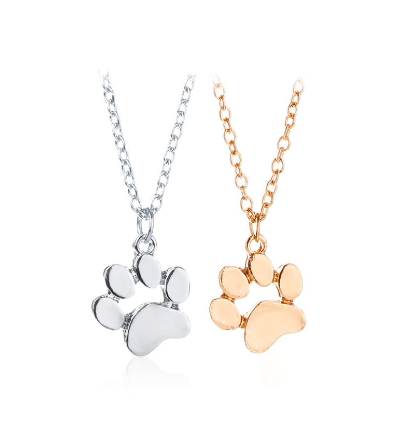 

2019 New Tassut Cat Dog Paw Print Animal Necklace Women Jewelry Cute Pug Delicate Statement Necklace Set Gift N1913062262