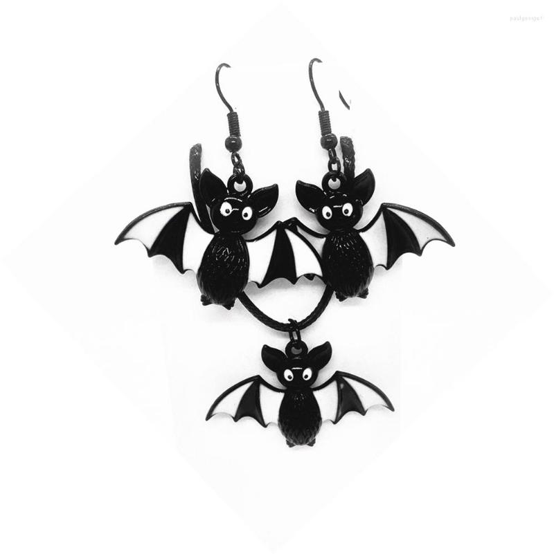 

Necklace Earrings Set Bat Earring Cute Jewelry Animal Theme Halloween Kid Friendly, Picture shown