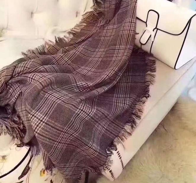 

Women Autumn Winter B Scarf Lady Cashmere Feeling Muffler Fall Large Blanket Classic Plaid Shawl Soft Warm Wrap6885334
