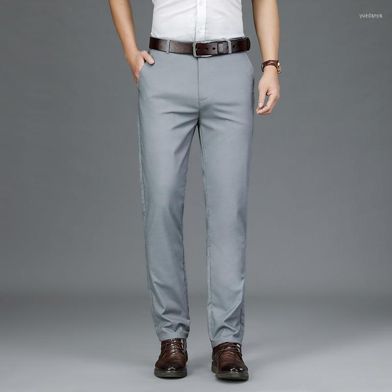 

Men's Pants Spring Summer Men's Thin Regular Fit Casual Business Fashion Modal Lyocell Fabric Comfortable Straight Trousers Male Brand, Dark grey