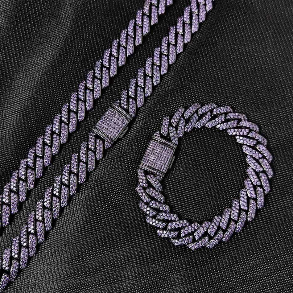 

Custom Wholesale Fashion Hip Hop Necklace 925 Sterling Silver 8mm 10mm 12mm Iced Out Vvs Moissanite Cuban Link Chain for Men