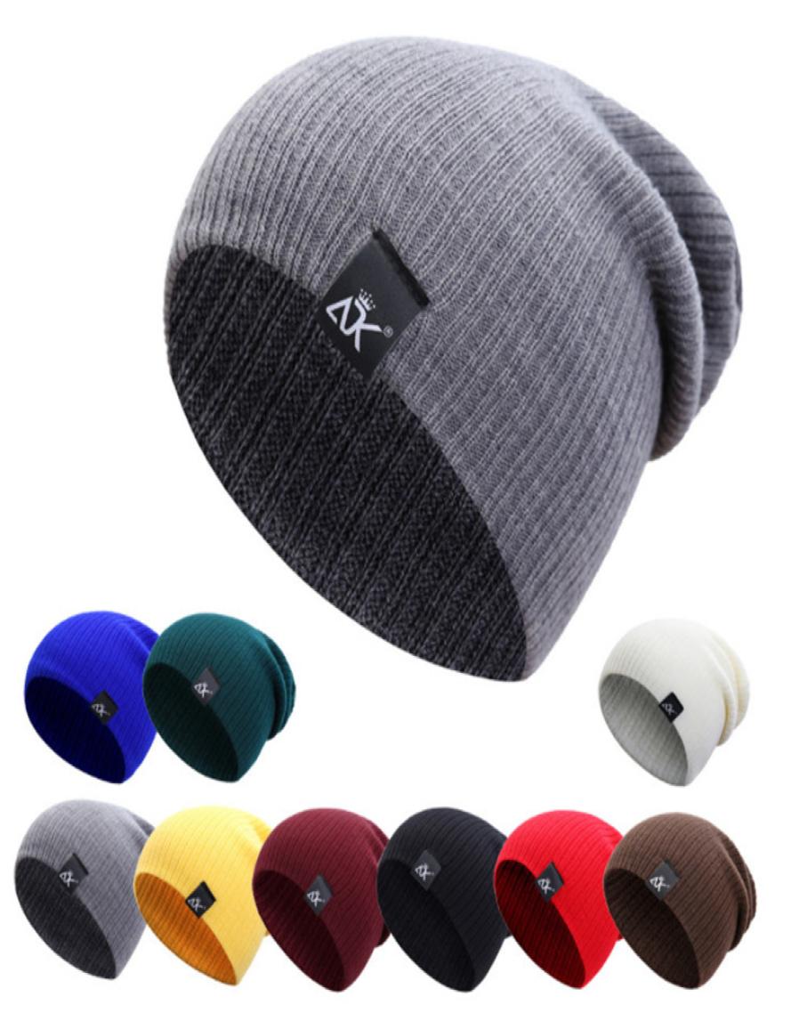 

ADK Winter Thick Warm Wool Knitted Unisex Caps Baggy Beanies Women Men Soft Slouch Stocking Hat Skullies Beanies Bonnet Ski Hat2004539, Sky blue