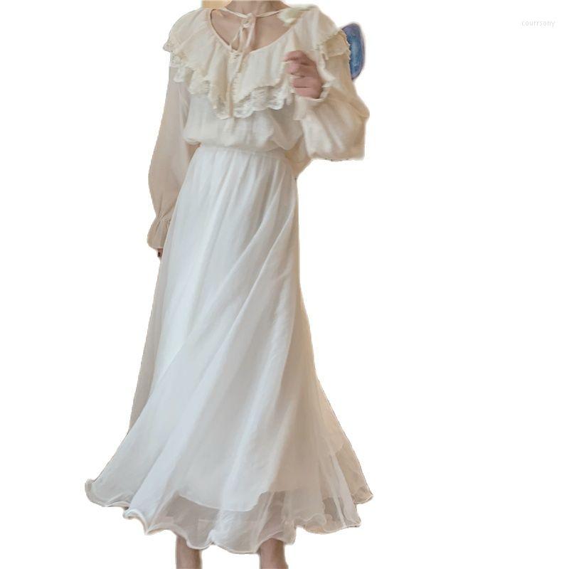 

Skirts 2023 Elegant Large Swing Sparkling Shiny Gold Silk Chiffon Slim Long Skirt Women Clothes Half Body Yarn Dance BC59, White