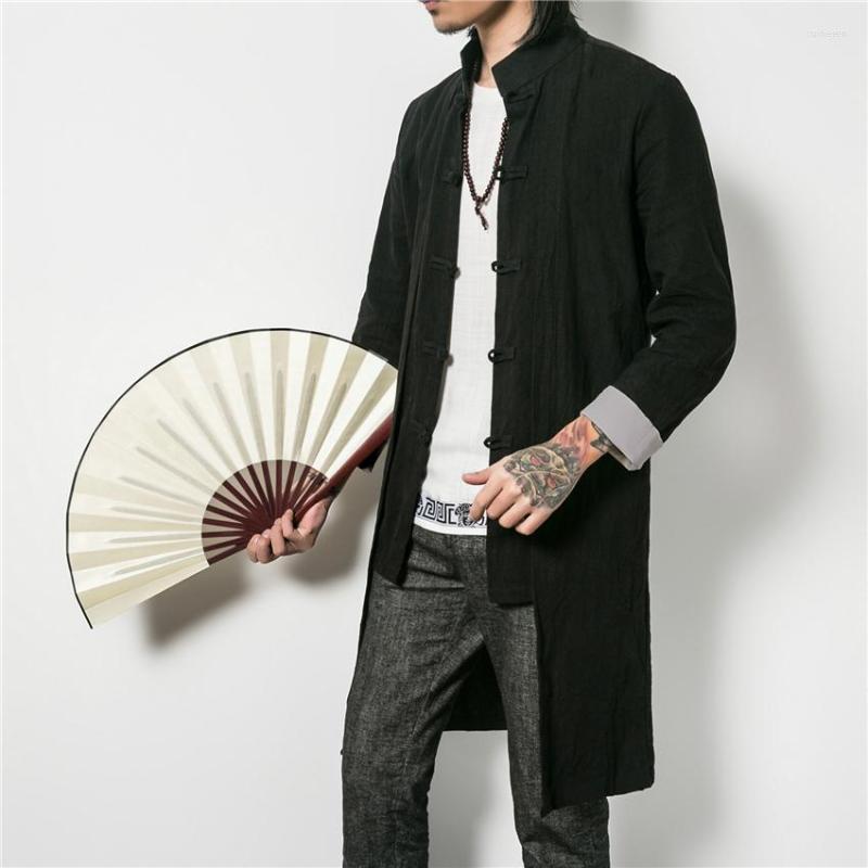 

Ethnic Clothing Chinese Shirts Full Sleeve Jacket Tang Suit Tops Short Inside Long Outside Plus Traditional For Men Year