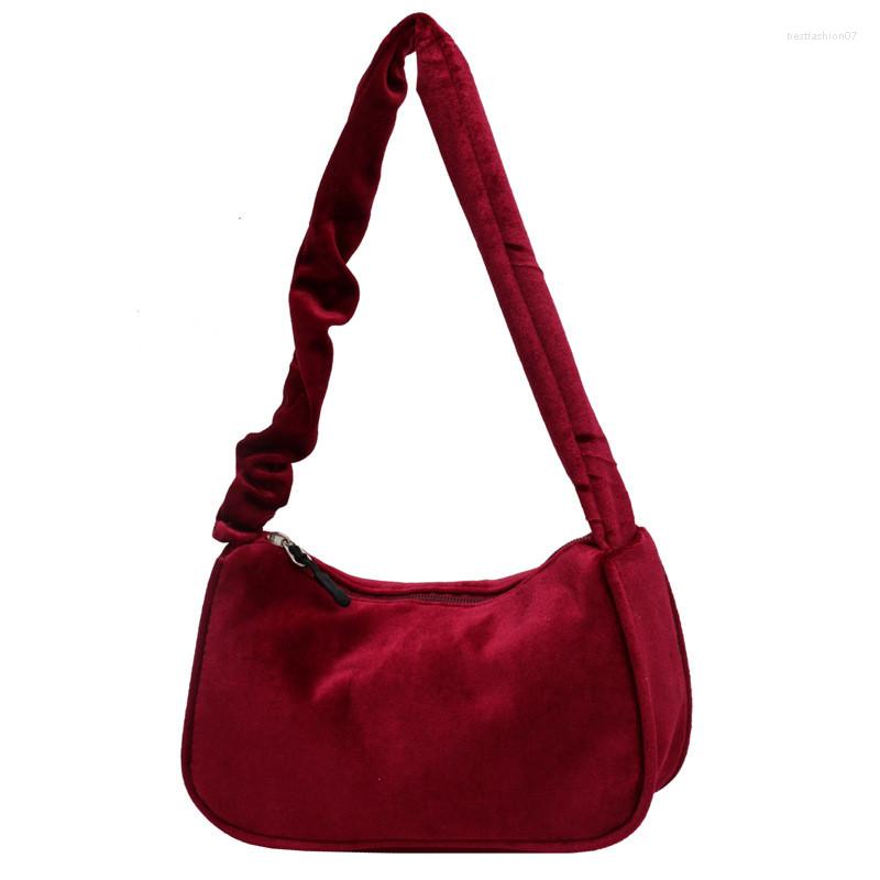 

Evening Bags Arrival Velvet Shoulder Underarm Handbag Fashion Velour Purse Clutch, Black