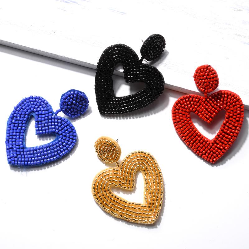 

Dangle Earrings LIMAX Fashion Trend Personality Creative Women Versatile Design Handcrafted Woven Rice Beads Exaggerated Special Women's