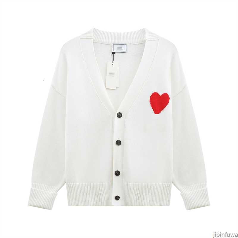 

Amis Paris France Fashion Men' Sweater Amies De Coeur Knitted Love Jacquard Cardigan for Men and Women Top 45ps