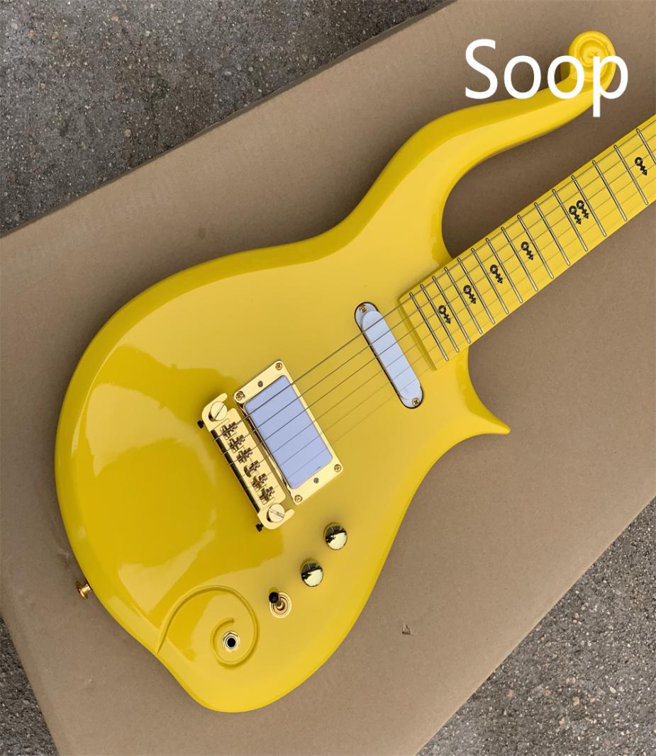 

In Stock Yellow Color Available Diamond Series Prince Cloud Electric Guitar Alder Body Maple Neck Love Symbol Inlay Wrap Arround T5867415