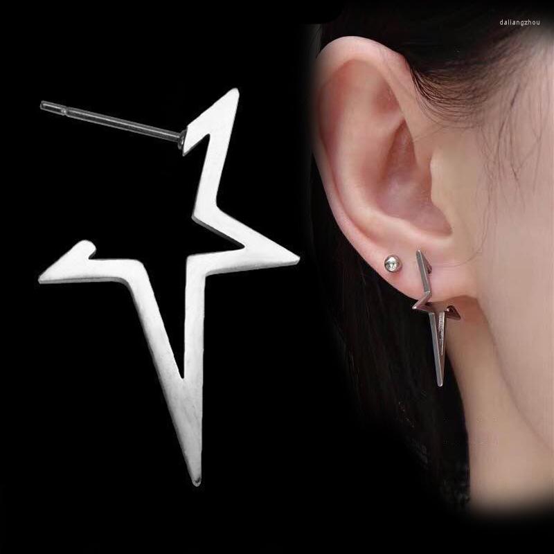 

Stud Earrings Black Punk Stainless Steel Star For Women Fashion Hollow Earring Ear Piercing Jewelry Wedding Studs Pendientes