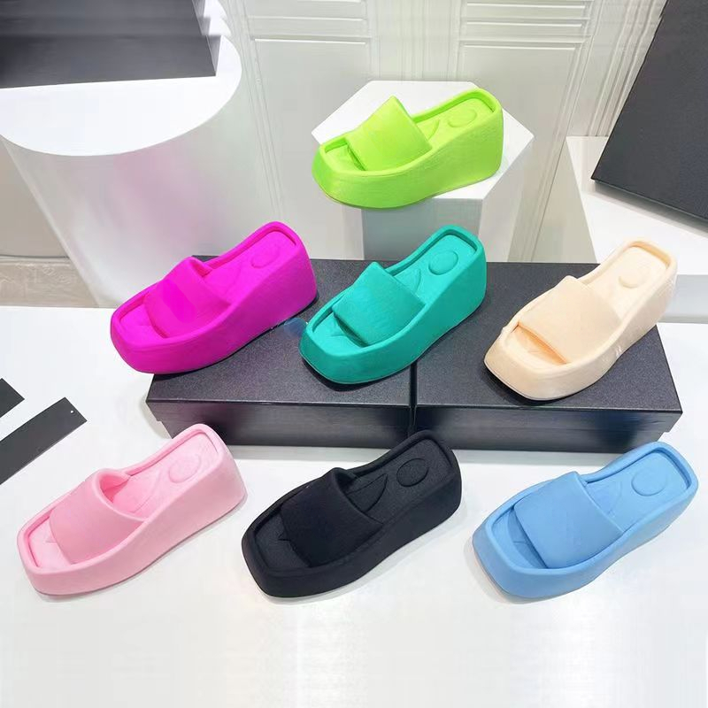 

Luxury Slipper OP03 Sandals Women's designer slipper Black pink blue summer beach slipper flat shoes high women's slipper outdoor sandals