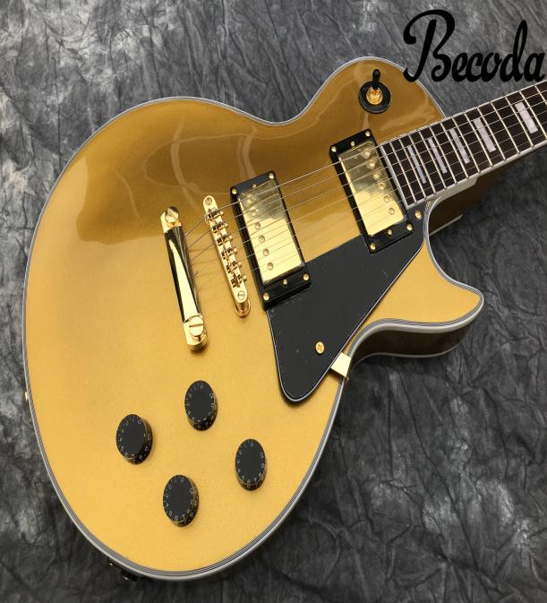 

China Becoda OEM shop Electric Guitar Gold color and Gold hardware maple wood top9305341