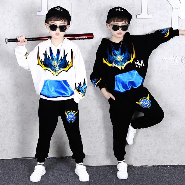 

Clothing Sets 2 Pcs Children Autumn Clothes Set Big Boys Girls Peacock Hoodies Haren Pants Cotton Dance Vetement Garcon 6 8 10 12 13 14, C3
