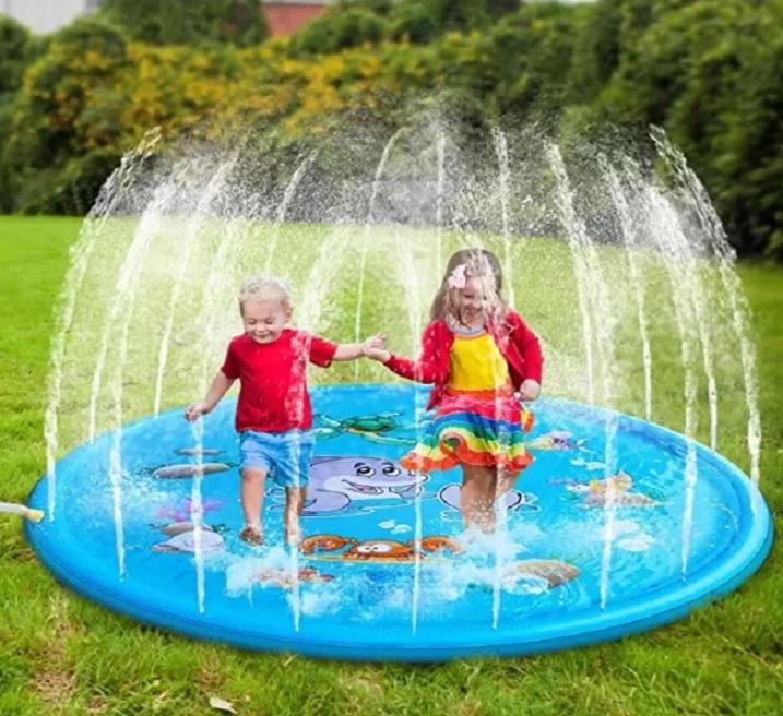 

170cm Childrens Play Water Mat Air Inflation Toy Lawn For Summer Pool Kids Games Fun Spray Cushion Toys fashions1663216