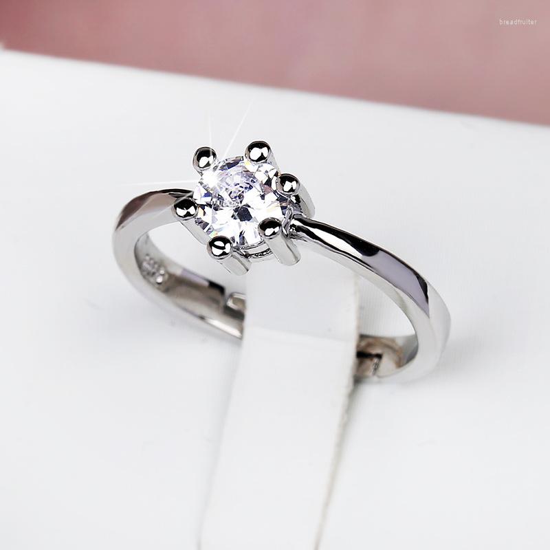 

Cluster Rings Classic 925 Sterling Silver Origin Diamond Ring For Women Wedding Bands Engagement Jewelry Anel Gemstone
