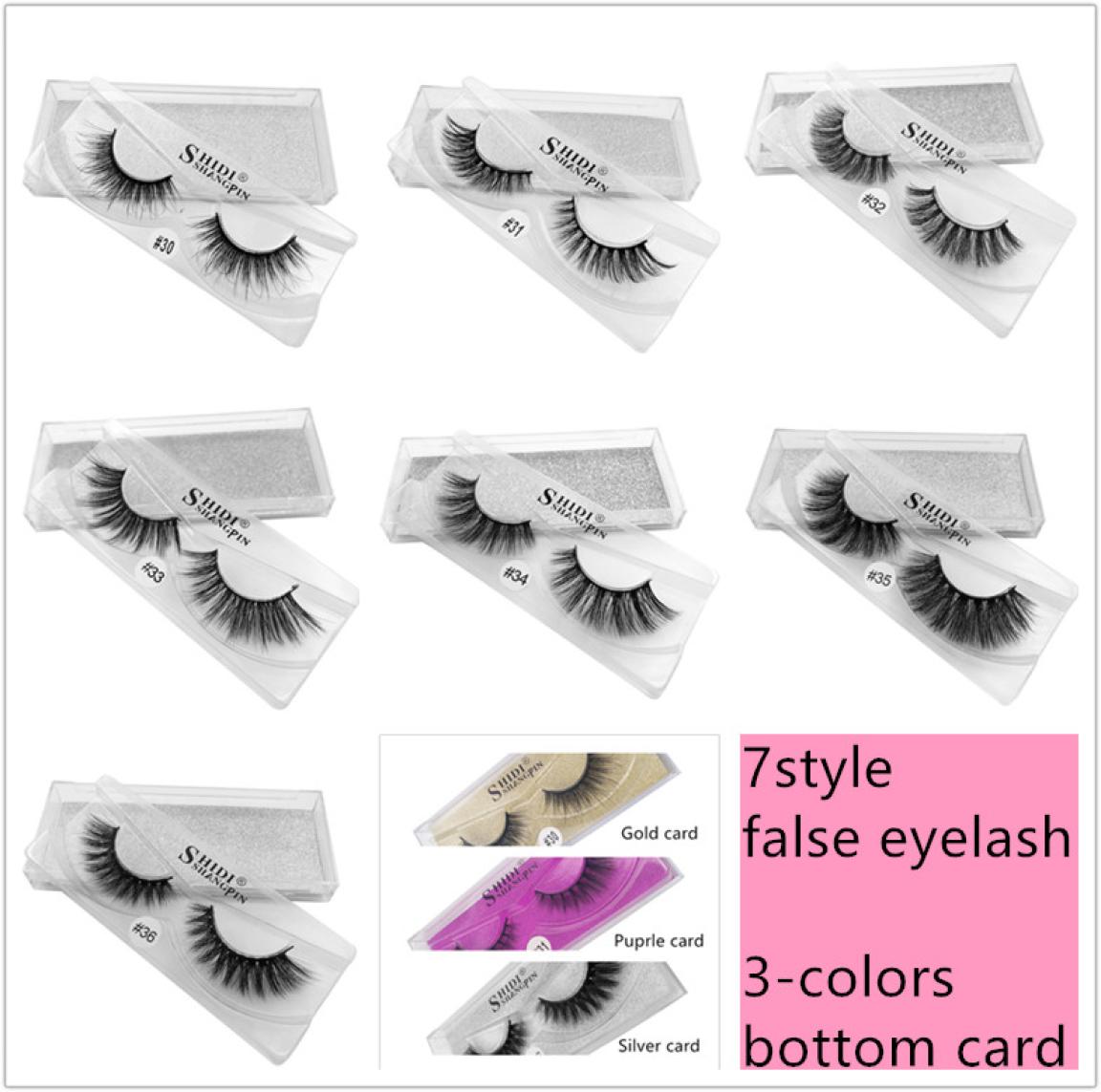 

7style Shidi 3colors bottom card 3D mink eyelashes natural thick false eyelashes natural thick eyes shine enlarged eyes6317511