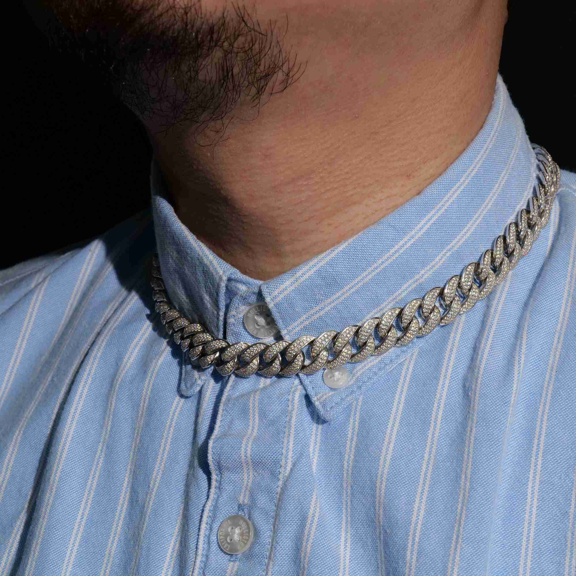 

Cuban Style Necklace Hip-hop Rapper Must-have Melees Prong Setting Technology Decoration of Performance Clothing