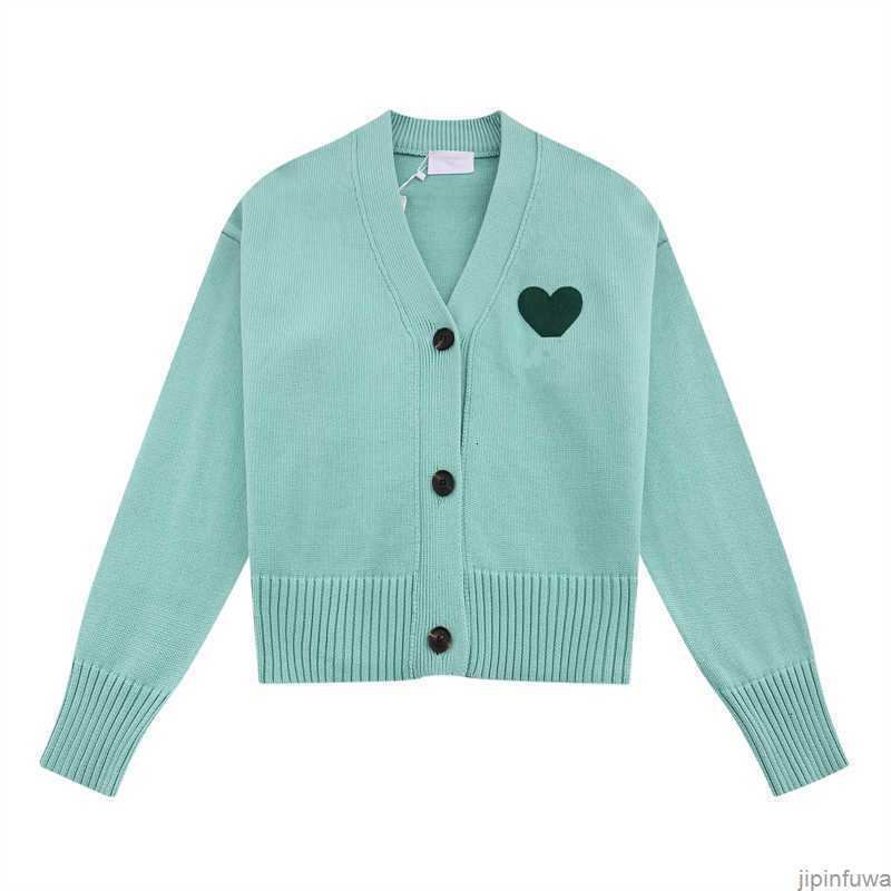 

France Fashion Designers Amis Paris Sweater Man Woman Amies De Coeur Embroidered a Heart Pattern Cardigan Long Sleeve Clothes Pullover Amies Akik, Purple