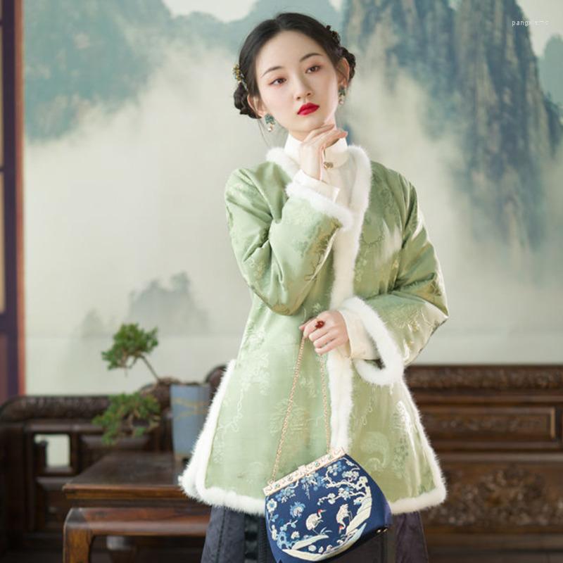 

Ethnic Clothing Autumn Winter Traditional China Clothes Vintage Loose Casual Hanfu Top Chinese Tang Suit Coat Women National Style Padded