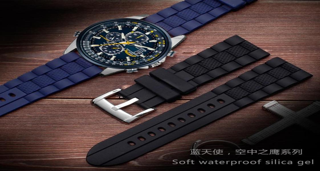 

Watch Bands Dark Blue Black Watchband Strap 20mm 22mm 23mm Rubber Bracelet Belt Waterproof Soft Meterial For Brand Men Watches6401085