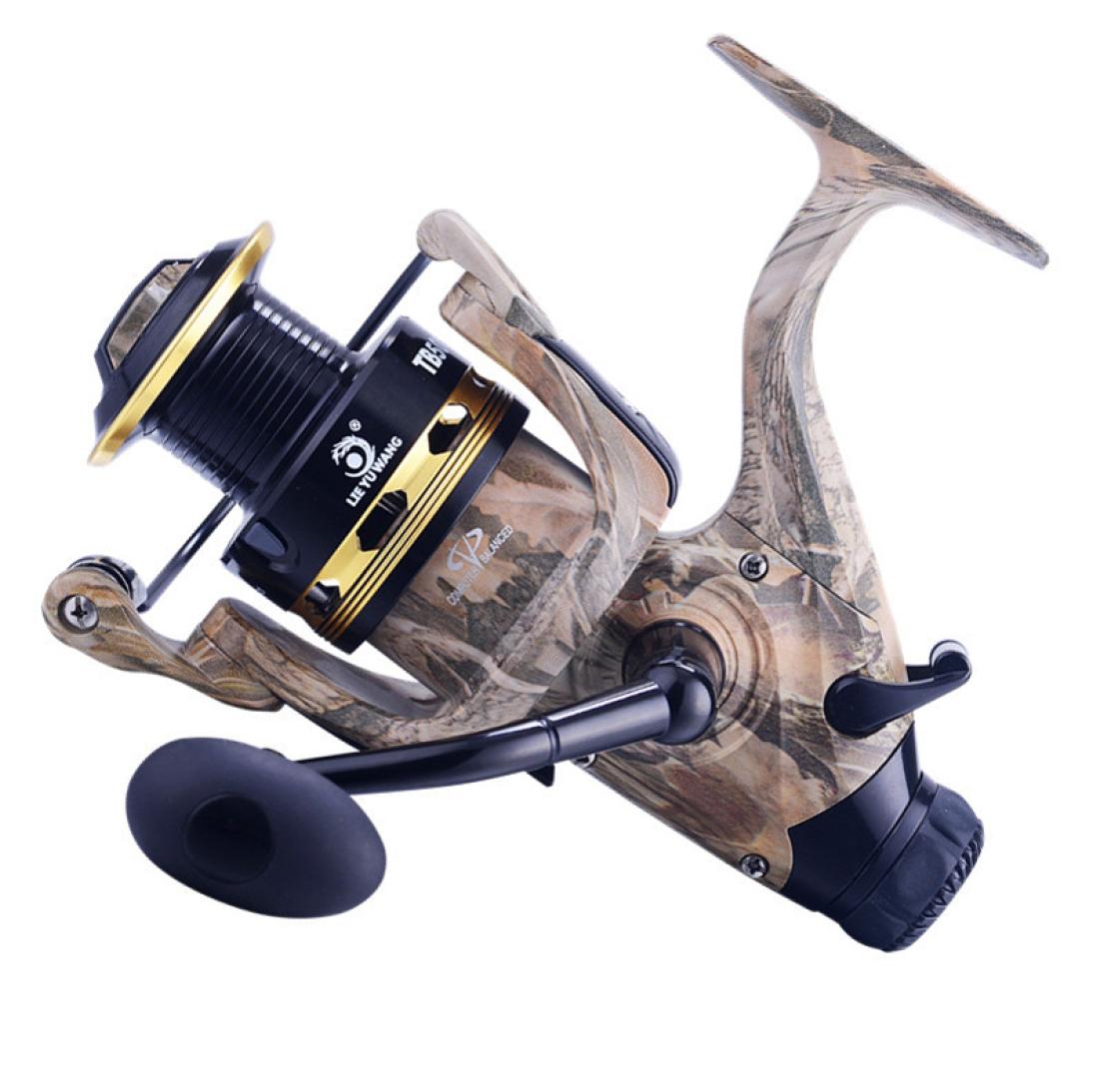

YUYU Fishing Reel camouflage Fishing Spinning Reel 131BB Double Drag Carp Feeder Fishing Reel Wheel 5000 Series Crank handle1479515