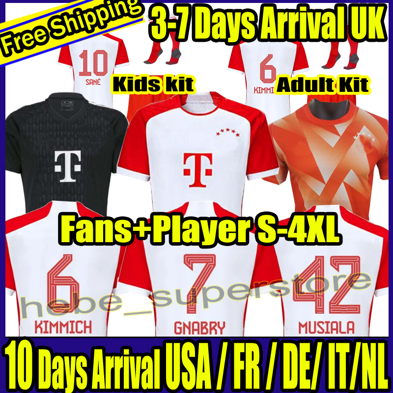 

S-4XL 2023 2024 soccer jerseys SANE 22 23 24 football shirt GORETZKA GNABRY camisa de futebol Oktoberfest men kids kits KIMMICH fans player Bayern Munich JOAO CANCELO, 22/23 home