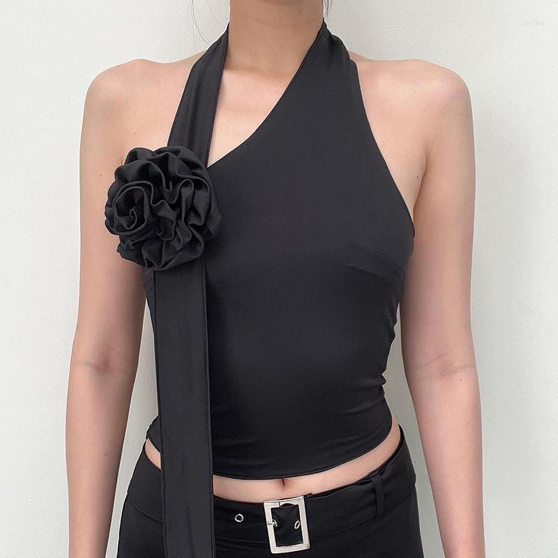 

Women's Tanks Women Y2K Flower Bandage Strapless Wild Tank TopsSleeveless Solid Sexy Beach Party Club Vacation Hipsters Streetwear
