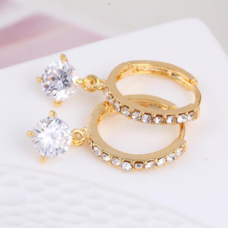 

Stud Earrings Fun Women Fashion Round-shaped 1 Ear Crystal Pair Rhinestone