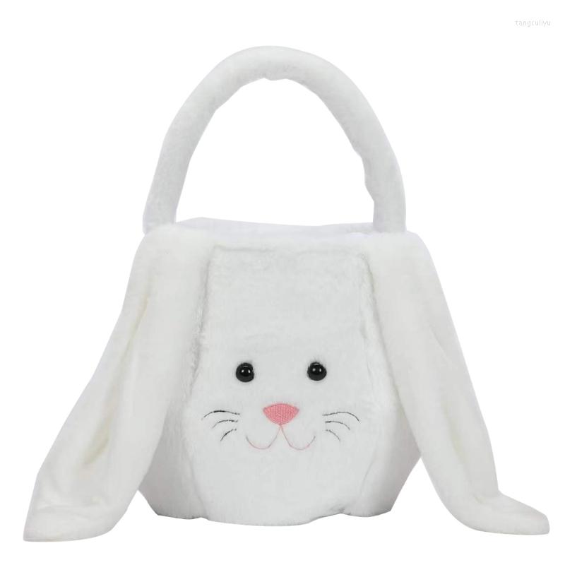 

Cosmetic Bags Easter Egg Hunting Cute Plush Buckets With Long Ear Tote Gifts Carry Bucket For Boy Girl, Pink rabbit basket