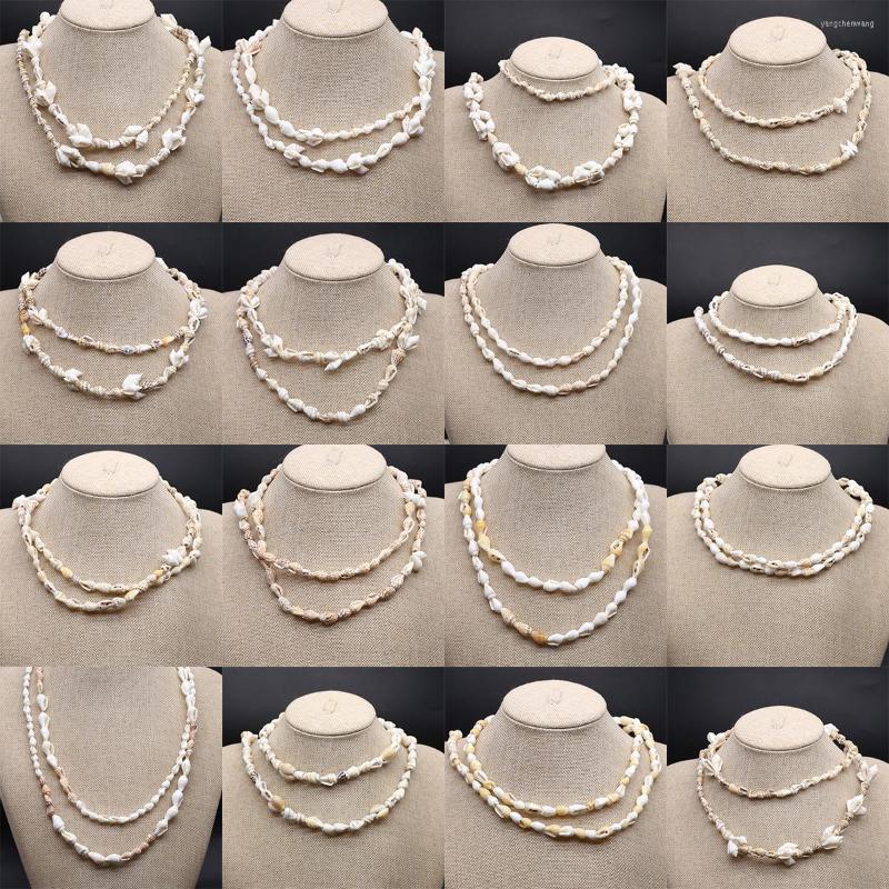 

Chains Natural FreshWater Shell Necklaces Beads Geometric Shape Spacing Isolation Loose Beaded Jewelry Making Diy Bracelets Accessories