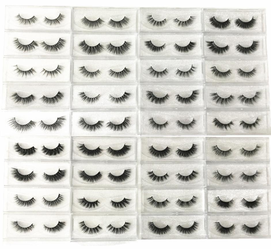 

Plenty Styles 3D eyelashes 100 real mink fur Handmade False eyelash crossing lashes individual strip thick lash9075320