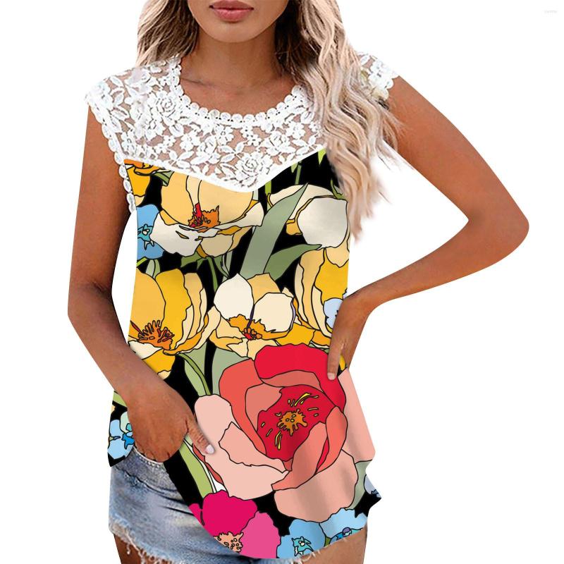 

Women's Tanks Woman Vest Strap Sleeveless Plus Size Backless O Neck Floral Printed Skinny Cami Fitness Camisole Underwear, Pink-b