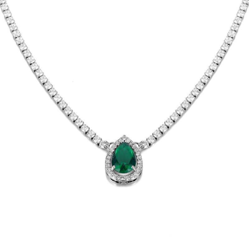 

Pendant Necklaces Colorful Zircon Necklace Clavicle Chain Angel's Tears Brass For Women