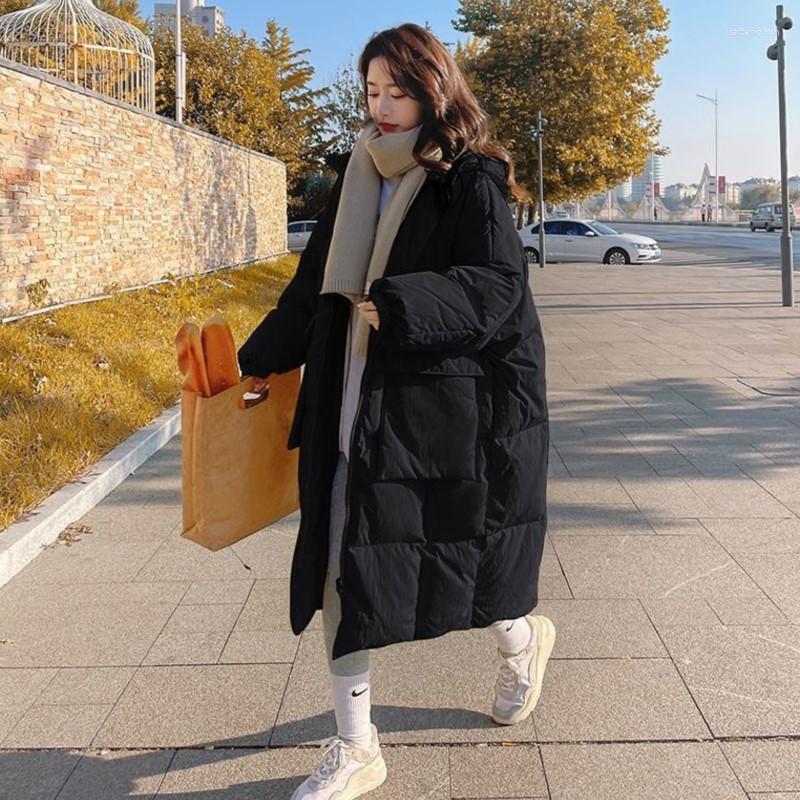 

Women' Trench Coats Thick Loose Parkas Women Fashion Solid Zipper Elegant Long Jackets Female Ladies Yellow Cotton-padded Winter Clothes, White