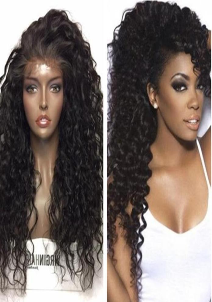 

Brazilian Virgin Hair Front Lace Wigs Deep Curly Natural Full Lace Wig Looking Wig 180 Density Deep Wave Lace Front Human Hair Wig2287219, Natural color