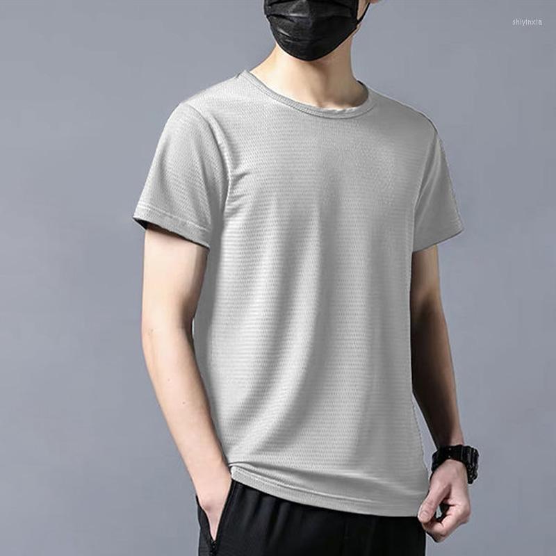 

Men's T Shirts Men Quick-drying Solid Color Mesh Summer Short Sleeves Casual Cool Wide Comfortable, Black
