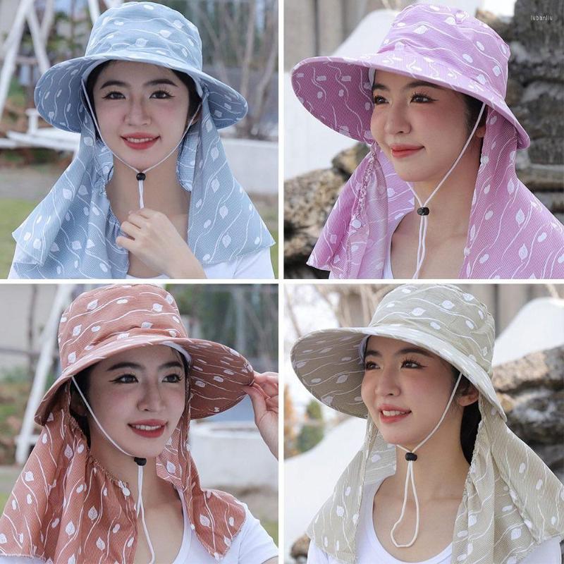 

Wide Brim Hats Women Outdoor Summer UV Protection Visor Caps Protective Cover Sun Hat, Green